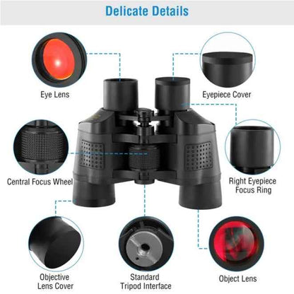 Portable HD Binoculars with FMC Lens – Low Light Night Vision Telescope