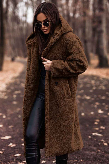 Women's Oversized Hooded Teddy Coat – Plush Warm Winter Coat