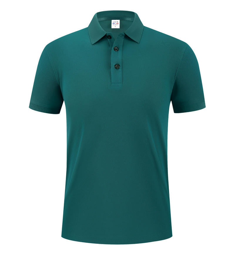 Unisex Solid Color Short-Sleeve Polo Shirt