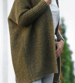Women's Oversized Bat-Sleeve Hooded Cardigan Sweater – Cozy Casual Knit