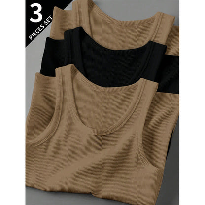 Men's Slim Fit Cotton Tank Top 3-Pack