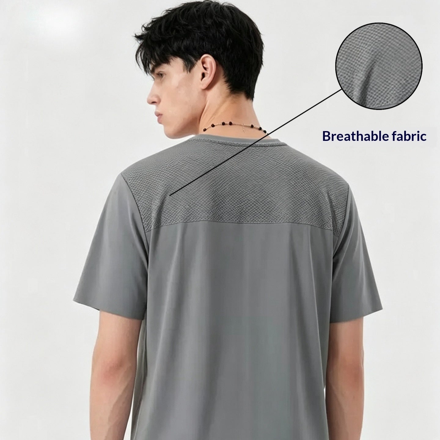 Men's Breathable Mesh-Texture Patchwork T-Shirt