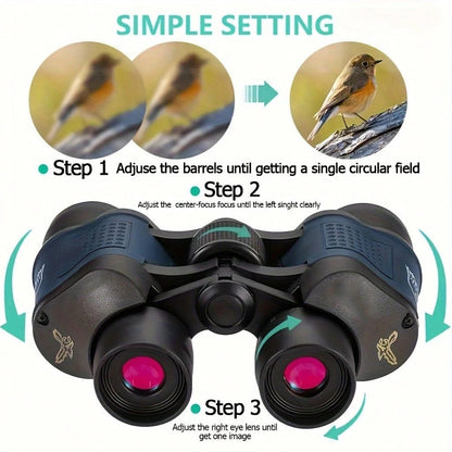 60x60 HD Night Vision Binoculars – High-Power Telescope for Hunting, Hiking & Outdoor Use