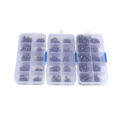 High-Carbon Steel Barbed Fishing Hook Set – 100 to 600 Pieces, Corrosion Resistant
