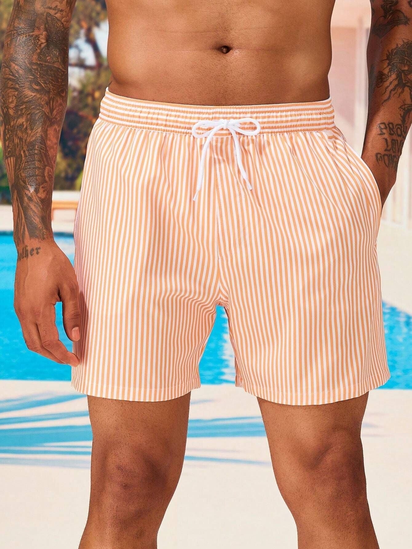 Men's 3D Striped Print Shorts – Casual Summer Sports Shorts