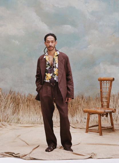 Easy-Going Pants (Brown Linen)
