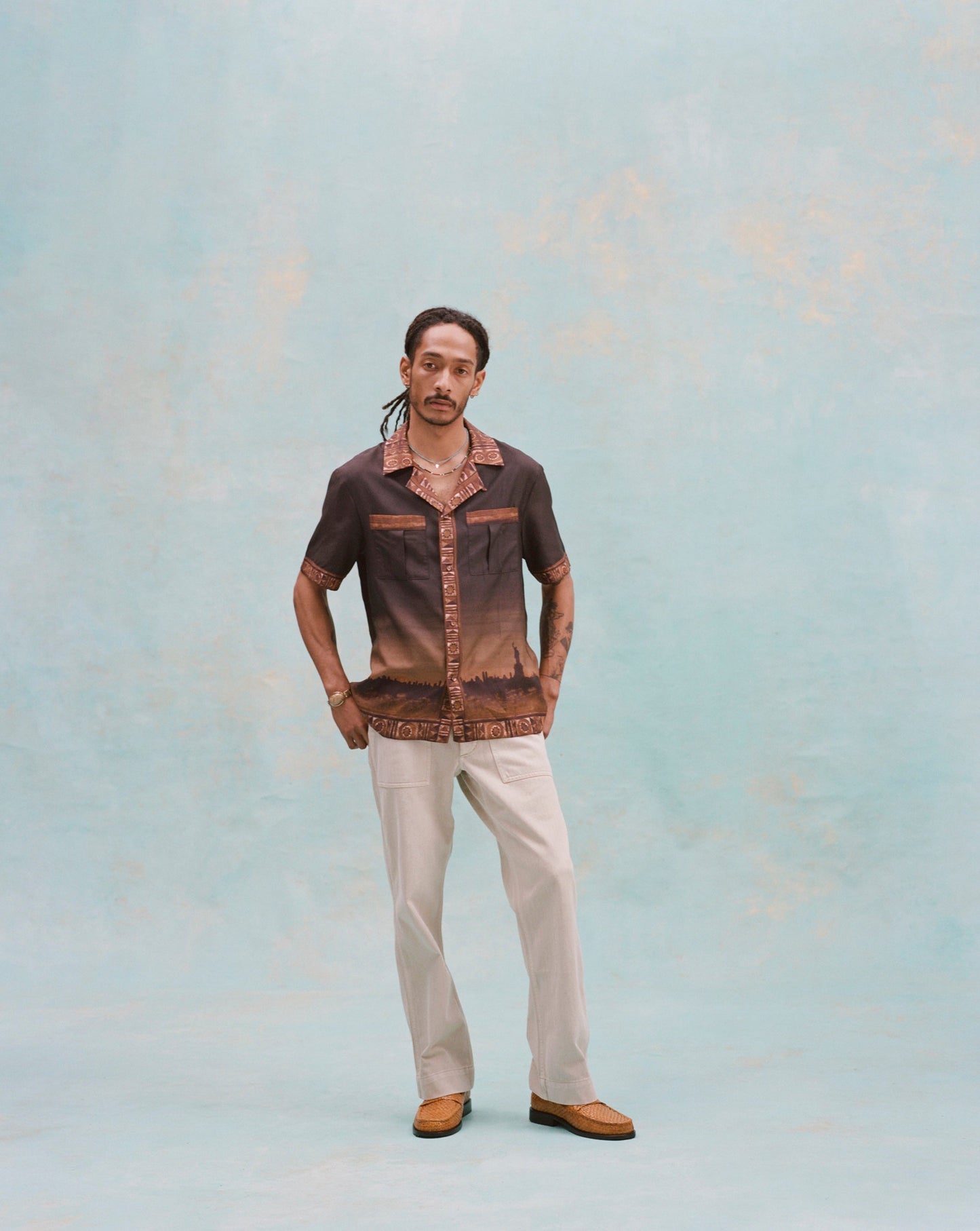 'The Sopranos' Turnpike Batik (Silk & Cotton Twill)