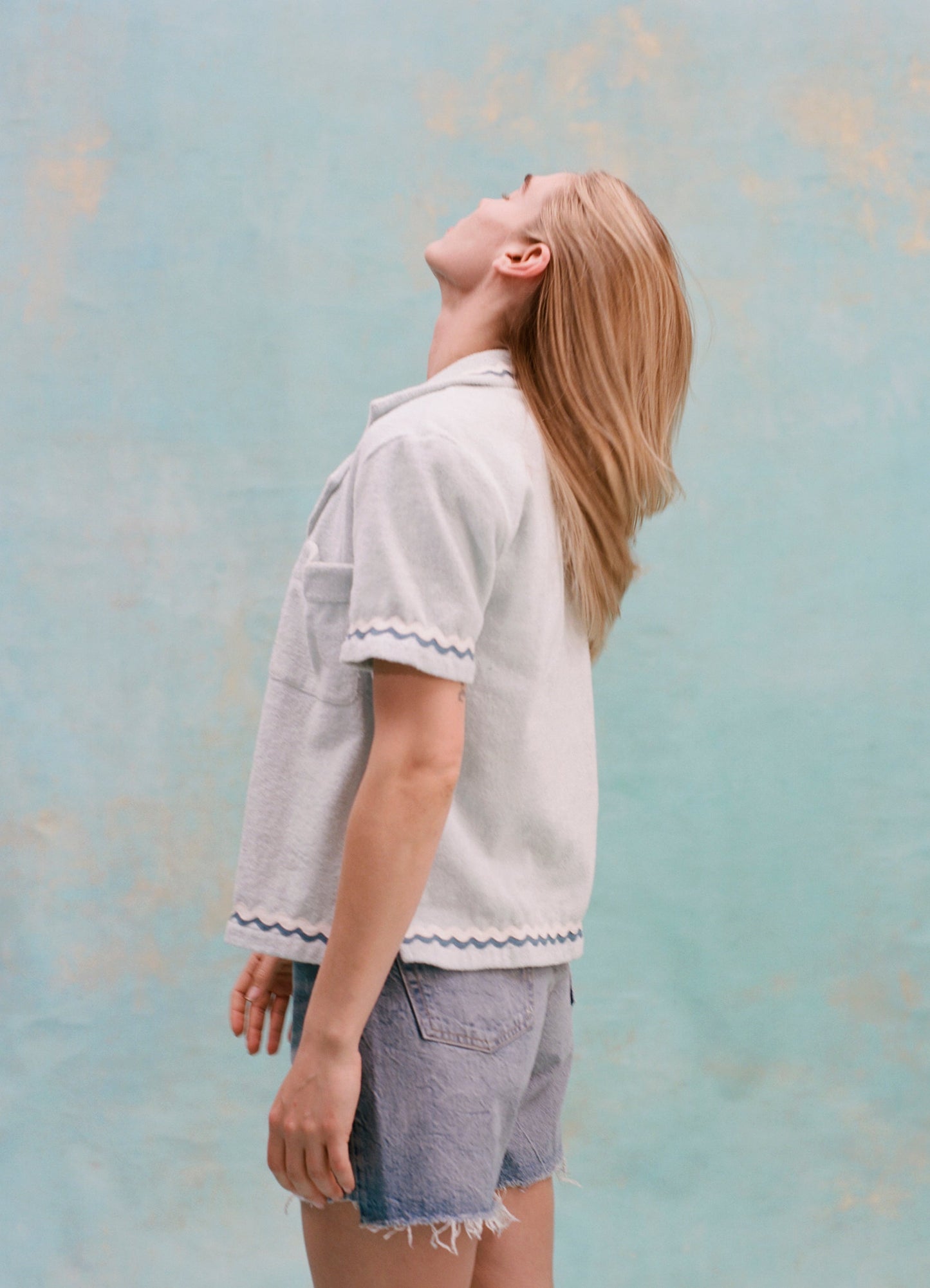 Customizable 'Rick Rack' Cabana ~ Crop Cut (Sky Blue)