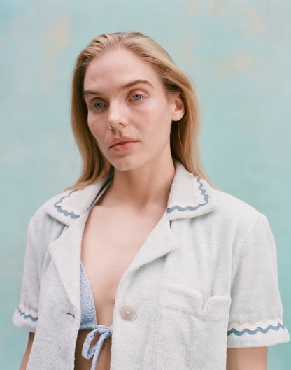 Customizable 'Rick Rack' Cabana ~ Crop Cut (Sky Blue)