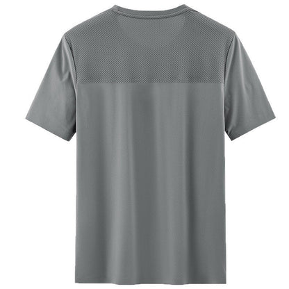 Men's Breathable Mesh-Texture Patchwork T-Shirt