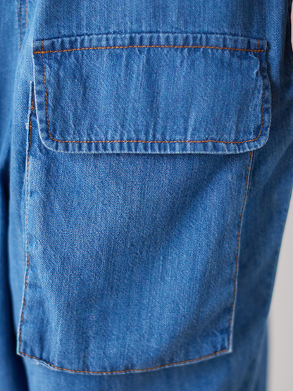 Women's Summer Wide-Leg Large Pocket Dungarees | Eva Trends