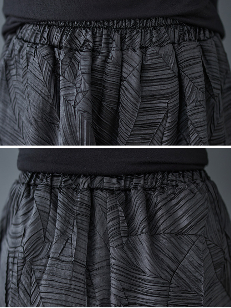 Women's Everyday Wear Stylish A-Line Black Wide Leg Bottom