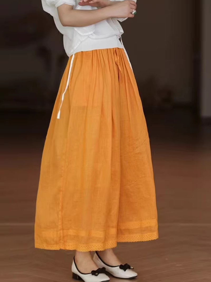 Women's Fashionable Loose-Fitting Straight-Leg with Lace Bottom
