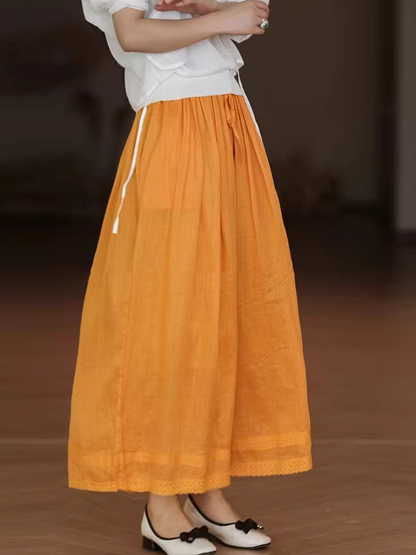 Women's Fashionable Loose-Fitting Straight-Leg with Lace Bottom