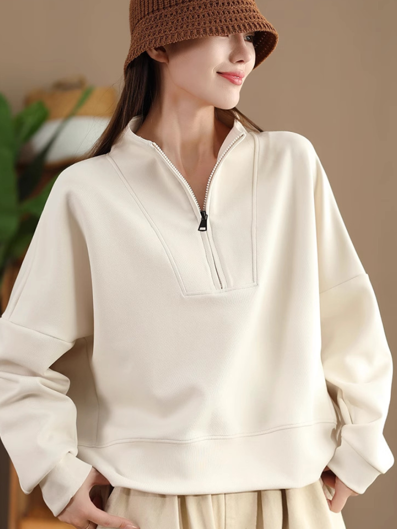 Cozy Women's Half Open Collar Loose Sweater | Eva Trends