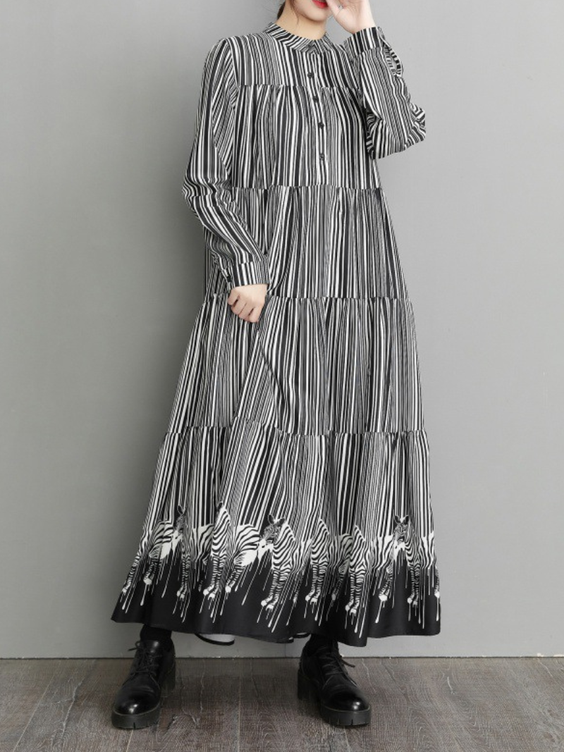 Elegant Women's Striped Maxi Dress | Eva Trends
