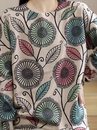 Elegant Women's Chic Floral Knitted Sweater | Eva Trends