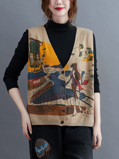 Trendy Women's Print Knitted Cardigan | Eva Trends