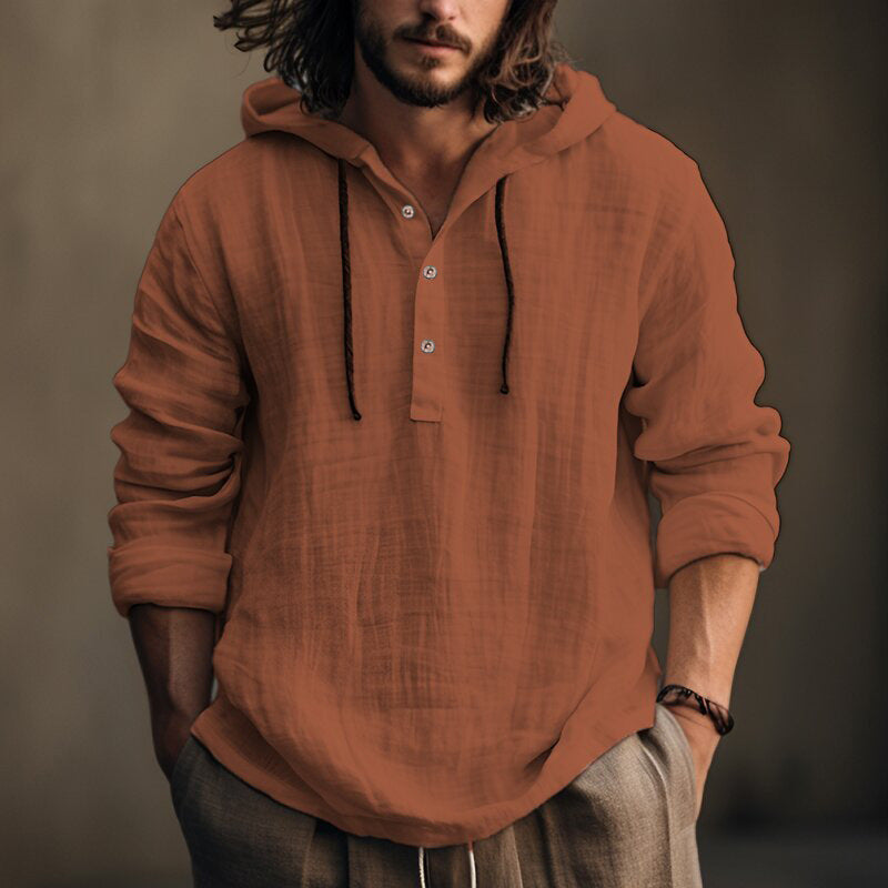 Men's Hooded Pullover Sweatshirt – Long Sleeve, 5 Colors, S–XXXL