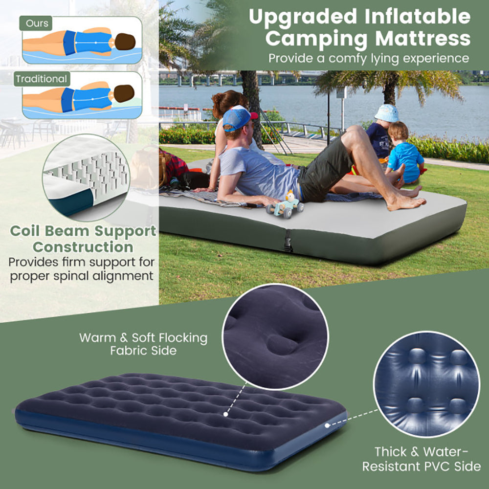 5-in-1 Camping Tent Cot with Air Mattress & Sleeping Bags — 2 Person