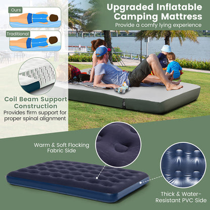 5-in-1 Camping Tent Cot with Air Mattress & Sleeping Bags — 2 Person