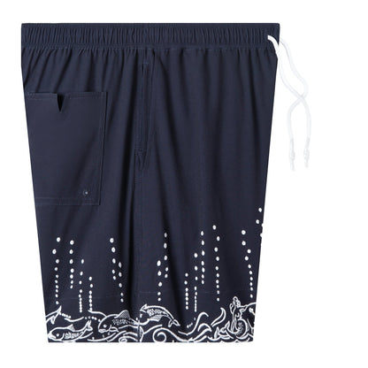 'Fruits De Mer' Swim Trunks (Navy)