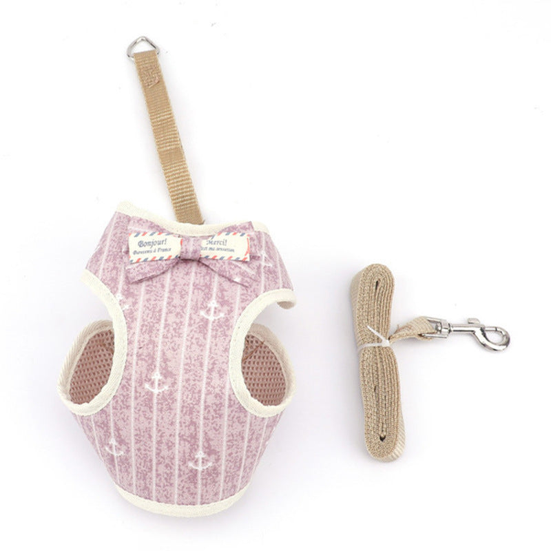 Adjustable Dog Chest Strap Wholesale Korean Fashion Breathable Mesh Pet Vest Type Leash