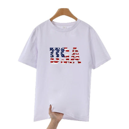 Unisex Letter-Print Loose Fit Short-Sleeve T-Shirt
