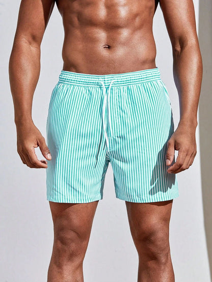 Men's 3D Striped Print Shorts – Casual Summer Sports Shorts