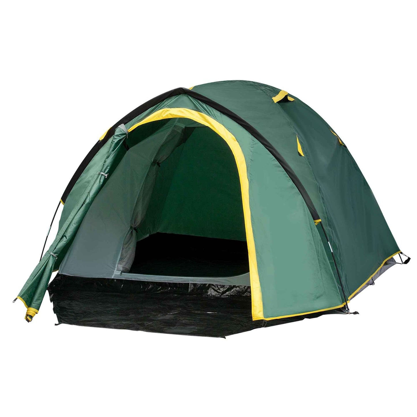 2-Person Dome Camping Tent – Waterproof with Front Vestibule, Large Windows & Carry Bag | Green & Yellow