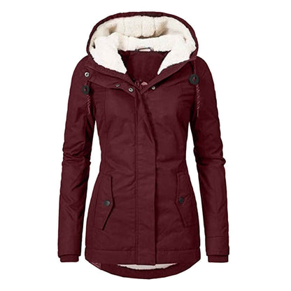 Women's Hooded Fleece Jacket – Warm Casual Outdoor Jacket
