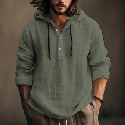 Men's Hooded Pullover Sweatshirt – Long Sleeve, 5 Colors, S–XXXL
