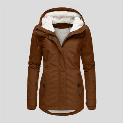 Women's Hooded Fleece Jacket – Warm Casual Outdoor Jacket