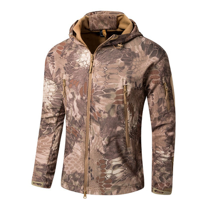Men's Softshell Fleece Camouflage Jacket – Warm Winter Outdoor Jacket