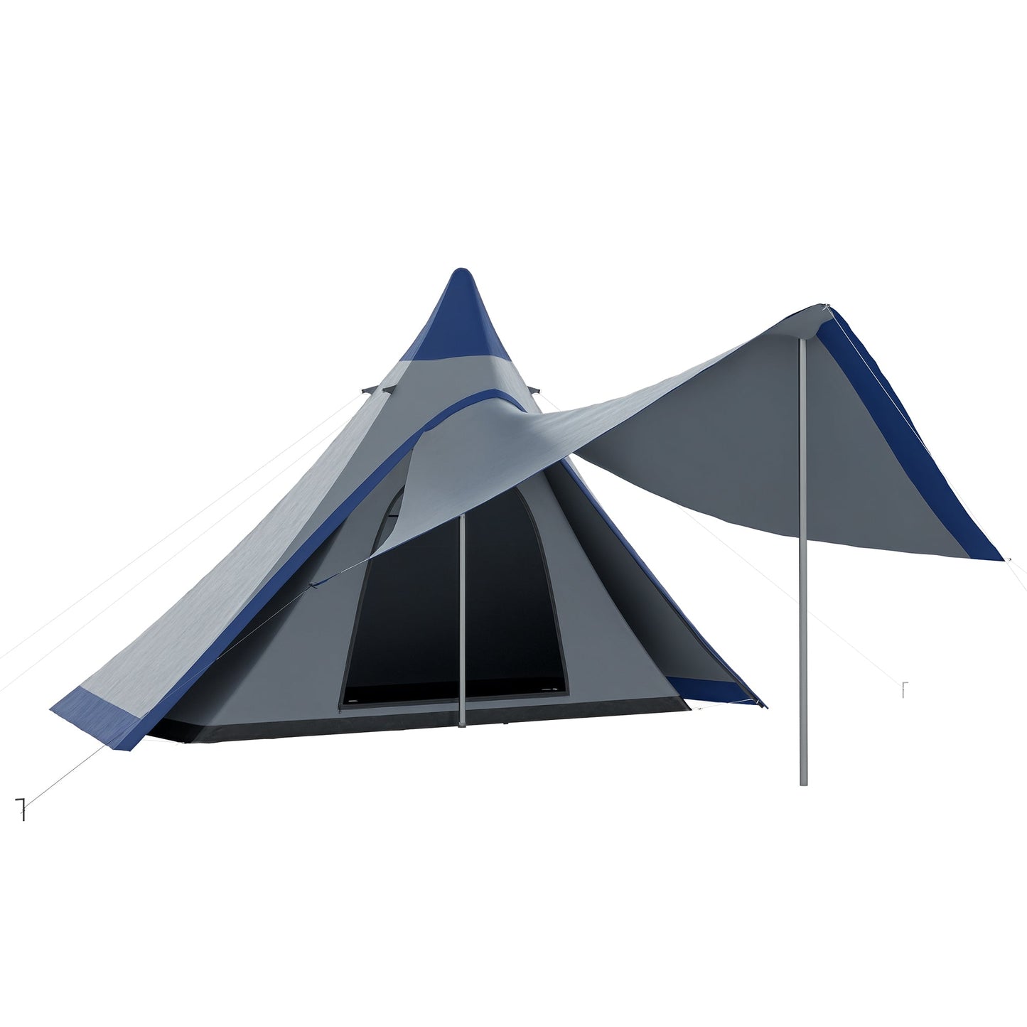 2-3 Person Teepee Camping Tent with Porch – Waterproof, Carry Bag Included
