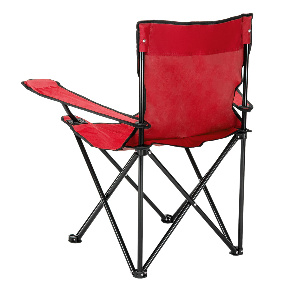 Foldable Camping Chair with Carry Bag – Red, Supports 230 lbs