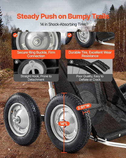 500 lb All-Terrain Folding Deer Cart Game Hauler