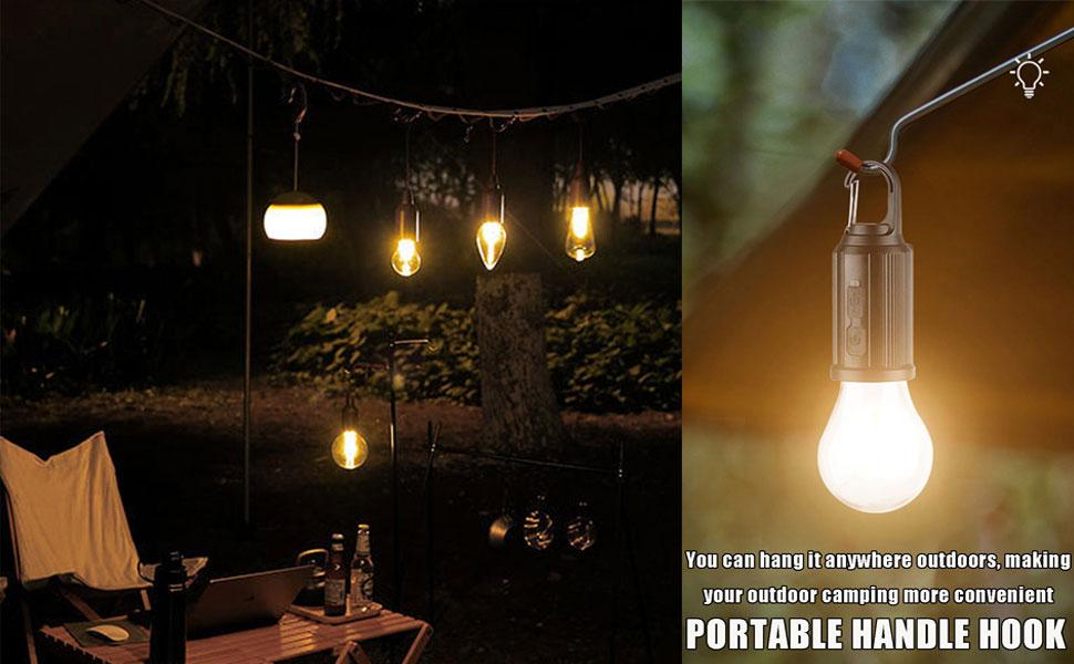 Solar Camping Light – USB-C Rechargeable, 3 Modes, Waterproof Portable Light for Hiking & Emergencies