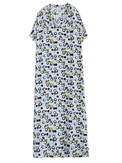 Women's Beach Big Dots V-neck Printed Kaftan dress