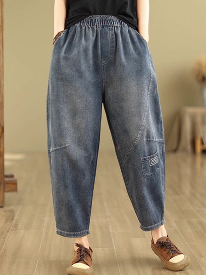 Women's Comfy& Everyday Denium Blue Pocket Style Bottom