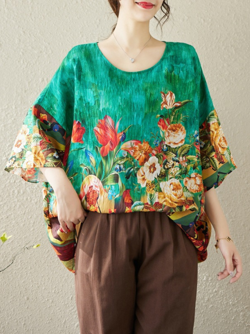 Women’s Stylish  Printed Round Neck Fashionable Tops