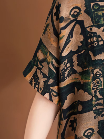 Women's Flowing Summer Printed Midi Dress | Eva Trends