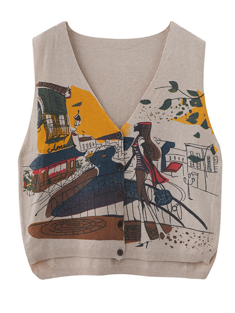 Trendy Women's Print Knitted Cardigan | Eva Trends