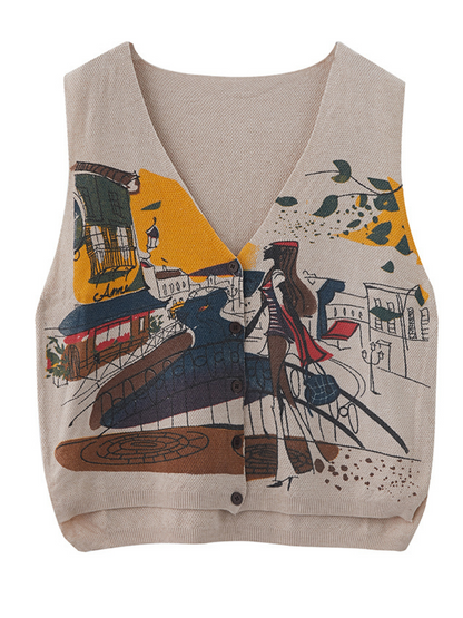 Trendy Women's Print Knitted Cardigan | Eva Trends