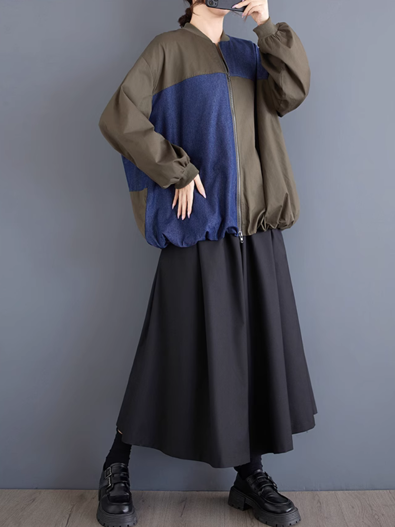 Women’s Classic Winter Warm Stand Collar Black Jacket Top