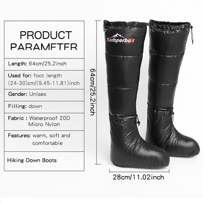 Down Insulated Camping Socks – Sleeping Bag Booties for Cold Nights