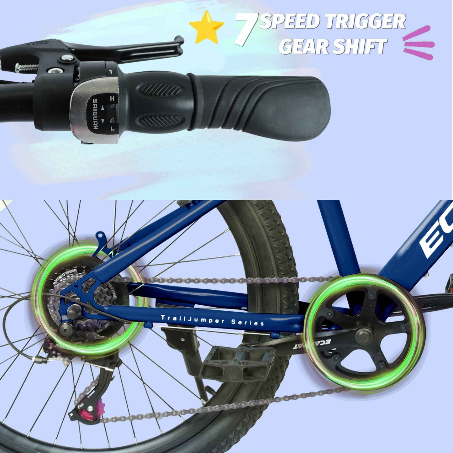 24" Youth Mountain Bike | 7-Speed, Front Disc Brake, Suspension & Alloy Rims