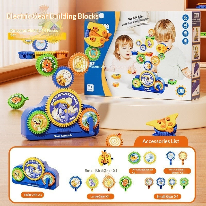 Children's Electric Building Blocks Variable Gear Rotating Assembly Puzzle Toy