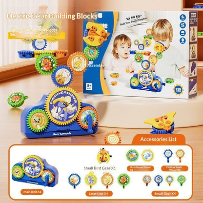 Children's Electric Building Blocks Variable Gear Rotating Assembly Puzzle Toy