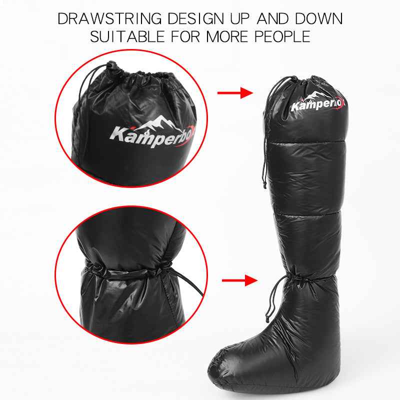 Down Insulated Camping Socks – Sleeping Bag Booties for Cold Nights